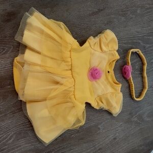 Disney baby 3-6 month onesie romper dress belle beauty and the beast